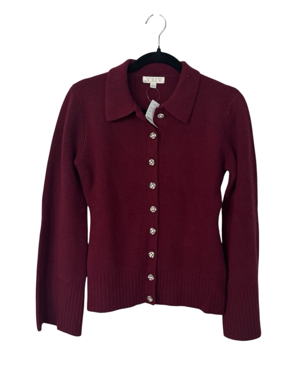 J. Crew Lamb’s Wool Milano-Stitch Cinched-Waist Cardigan Sz XS NWT